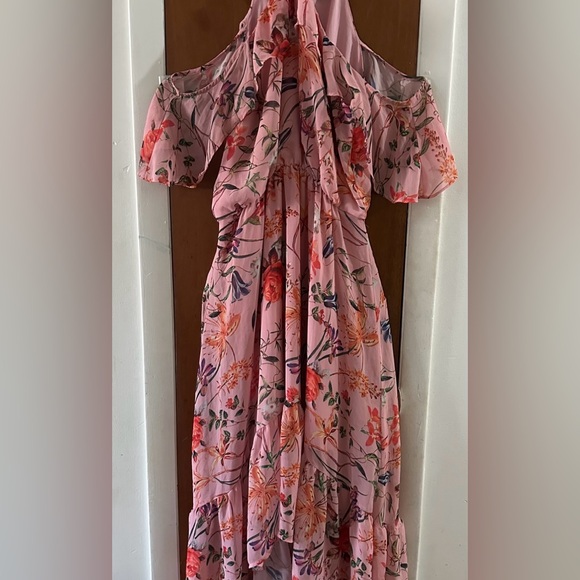 Bella & Sky Pink Floral Maxi Dress Size Petite Large - Picture 2 of 5